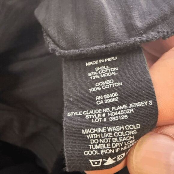 Thoery Men's Claude NB Flame Jersey 3 Short Sleeve Polo Shirt Black Size Large - Picture 6 of 6